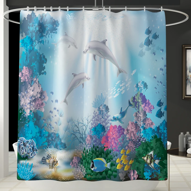 72"*72" Shower Curtain & 3 Toilet Mat and Lid Cover Home decoration