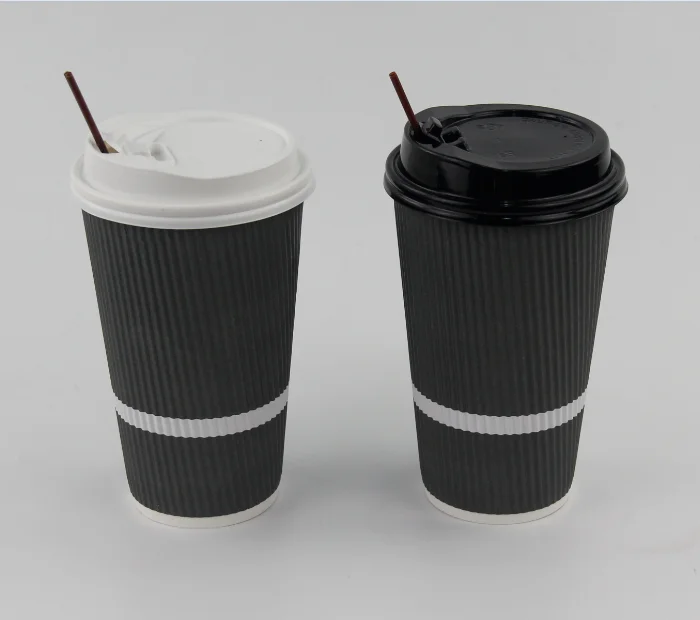 16oz Coffee Cups with Lids BIODEGRADABLE PAPER 25pcs - 1000pcs WHITE Bundle 