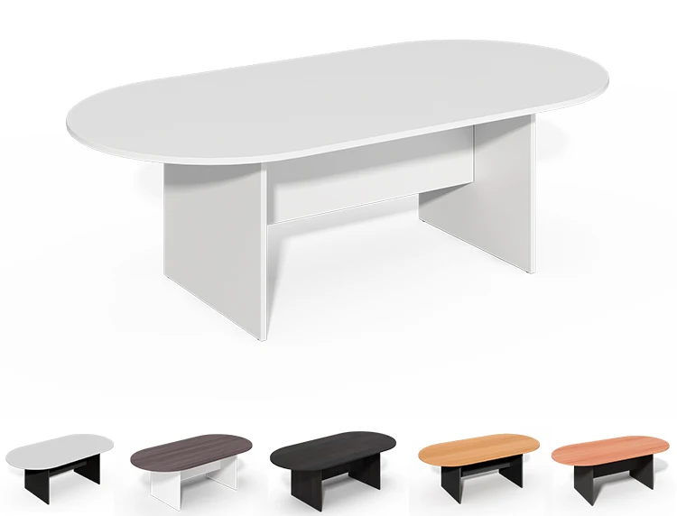 Rounded Large White Meeting Boardroom Table