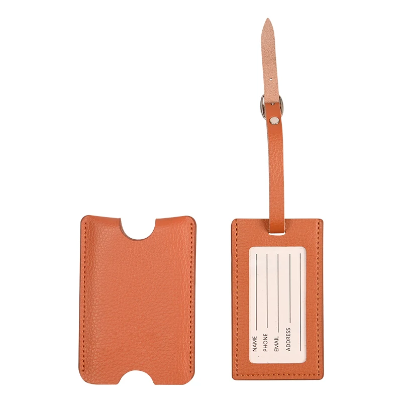 promotion gift travel luggage tag custom logo genuine leather