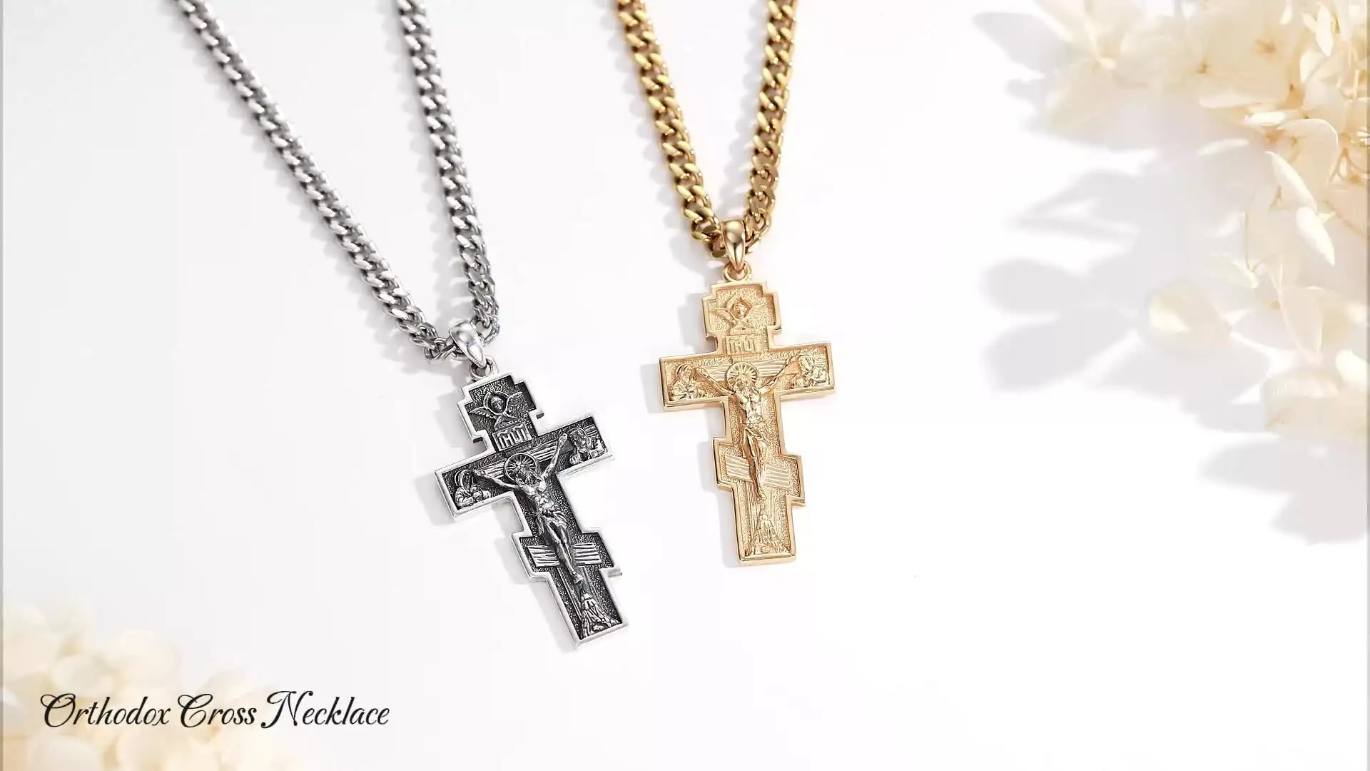 Merryshine 925 Sterling Silver & Gold Plated Jesus Cross