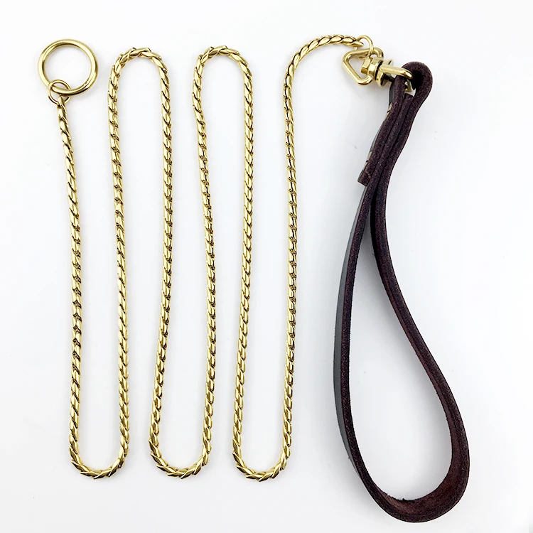 Factory Hot Sale Stainless Steel P Chain Dog Collar Leash Rose Gold