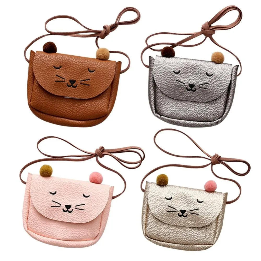 ORPAPA Girls Shoulder Bag Kids Cute Cat Handbags Princess Cross Body Massenger Bags Small Purse with Adjustable Strap for Little Girls 