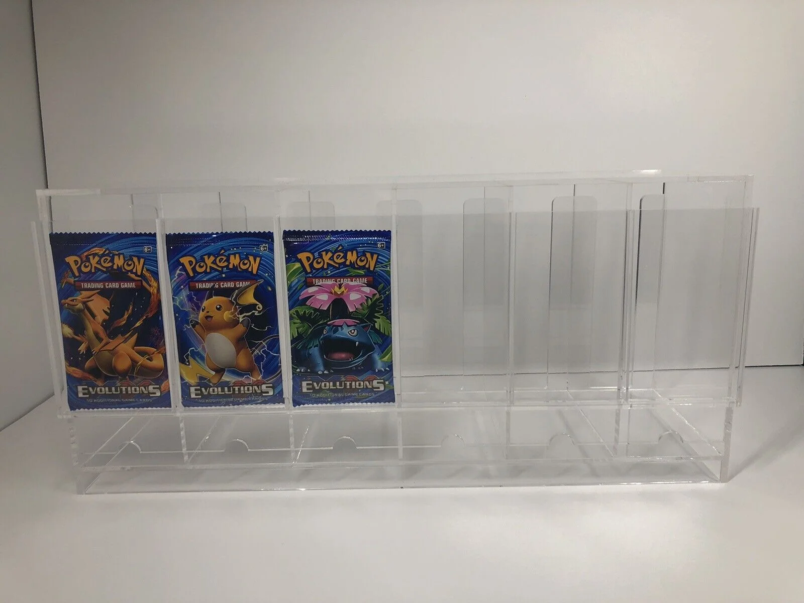 Custom 6slot Acrylic Display Rack Pokemon Tcg Booster Pack Dispenser