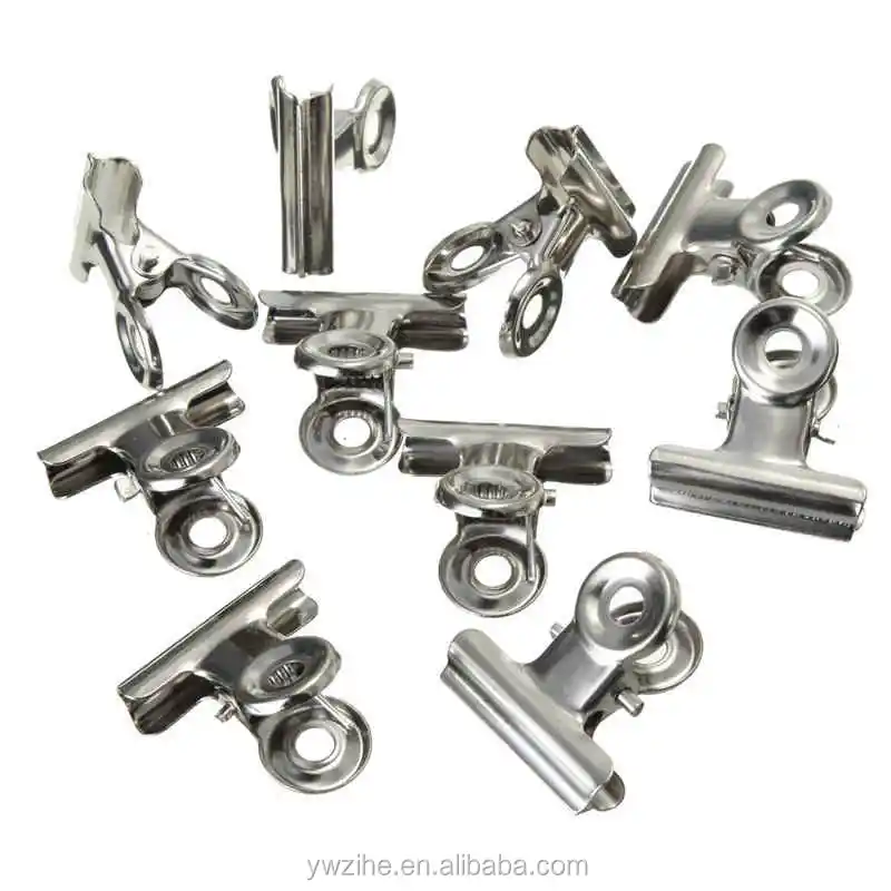 6/12/30 x Mini Bulldog Clips Letter Clips Grip Clips Stainless Steel 22mm 