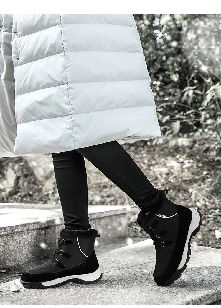 Outdoor Winter Durable Women Snow Boot Warm Mid-Calf Cotton Casual Girl Shoes