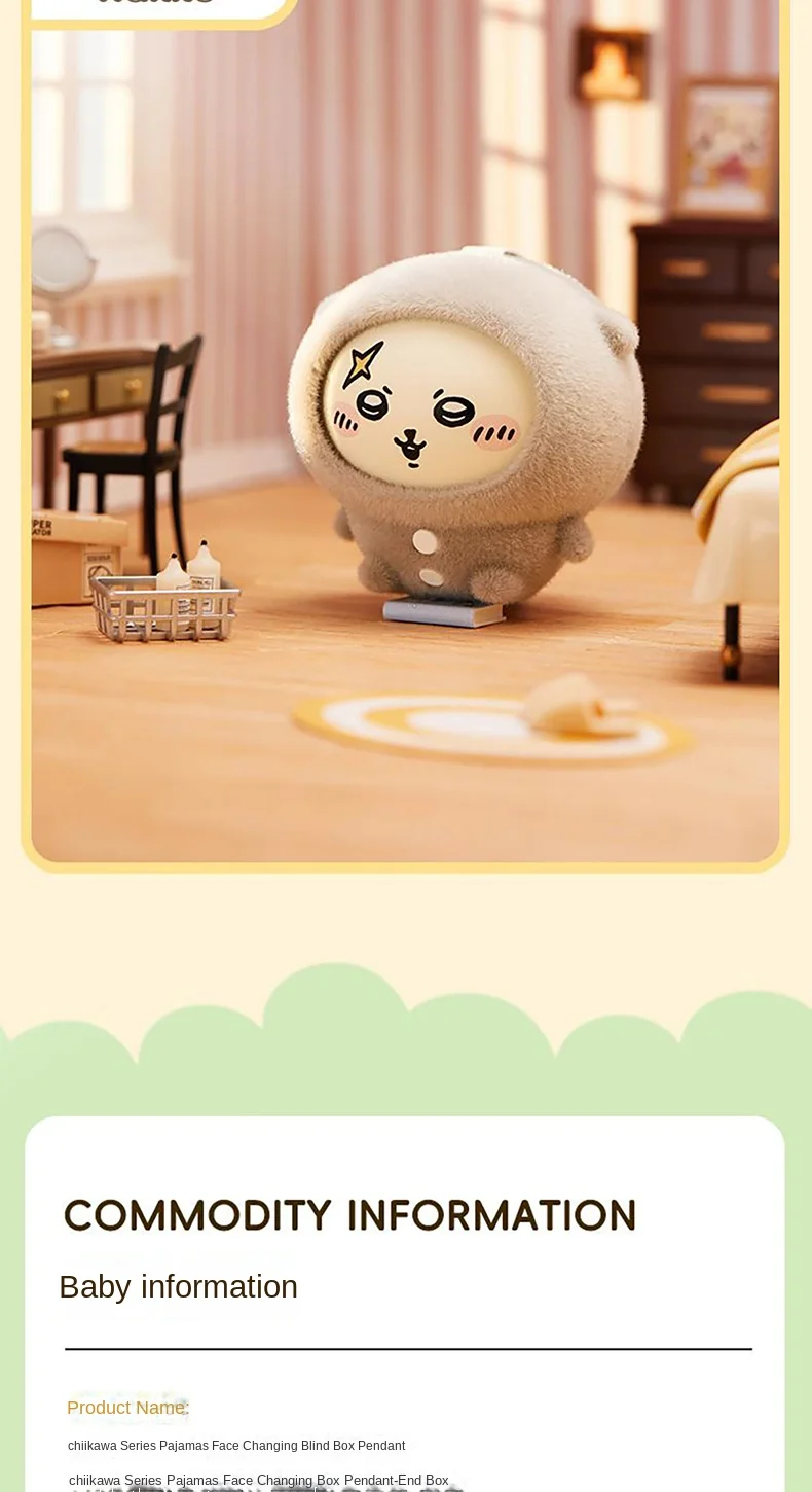 Genuine Chiikawa Pajamas Series Hand-Made Plastic Jiyussachi Pendant ...