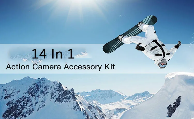 14 In 1 Full Action Camera Accessories Kit For Gopro Hero 8 7 6 5 4 Session 5