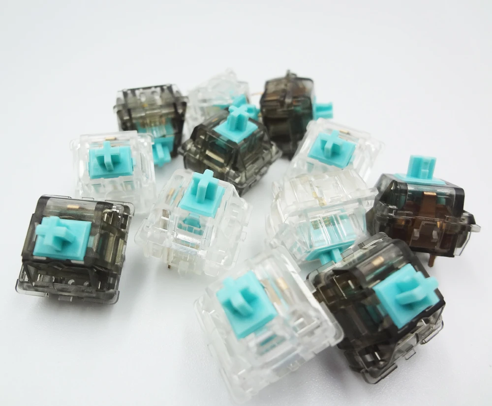DUROCK Linear Switches 62g Translucent Smokey Aqua Teal Switch with