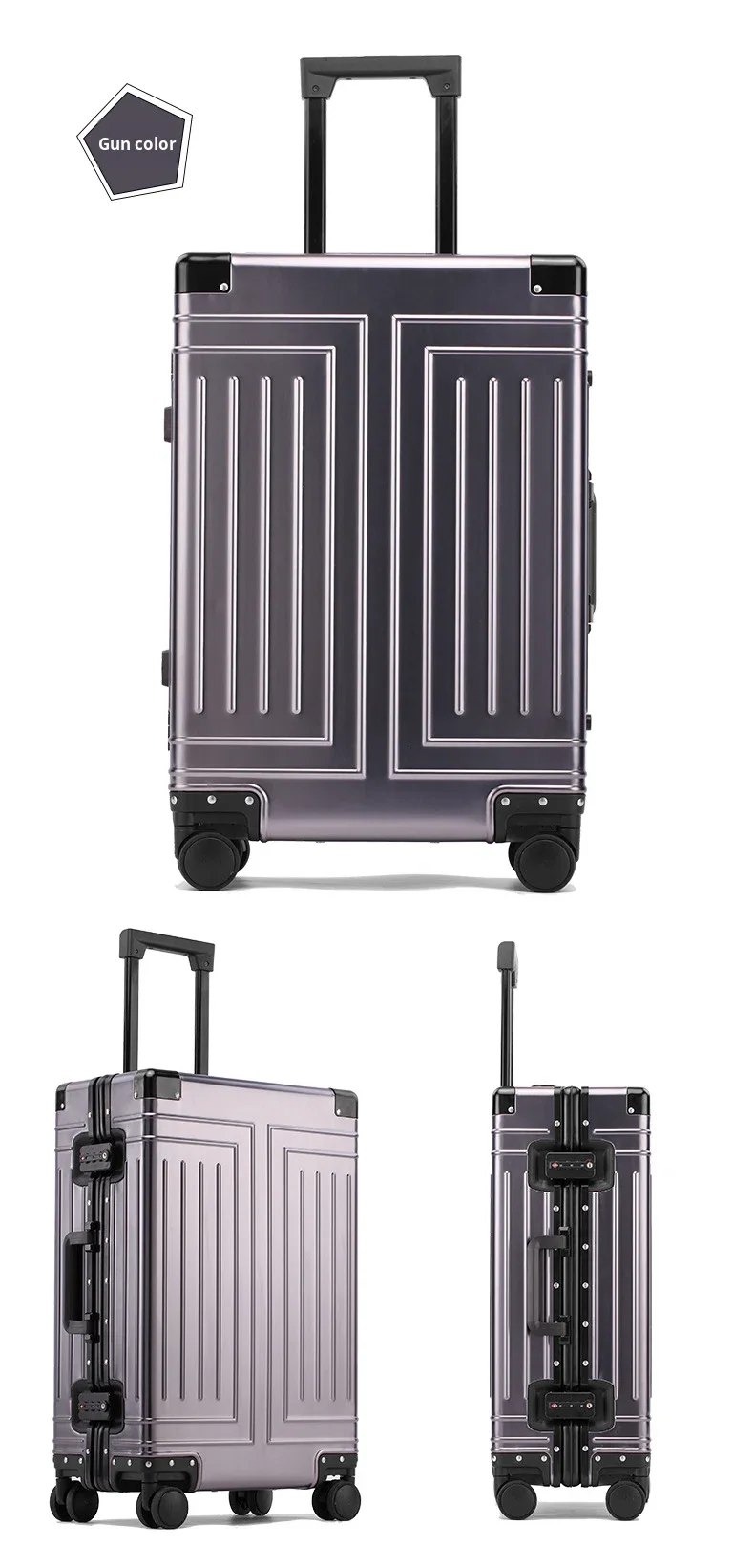 product 2026 modern design aluminum luggage carry on boarding 20 in durable trolley suitcase tsa lock business metal travel case-21