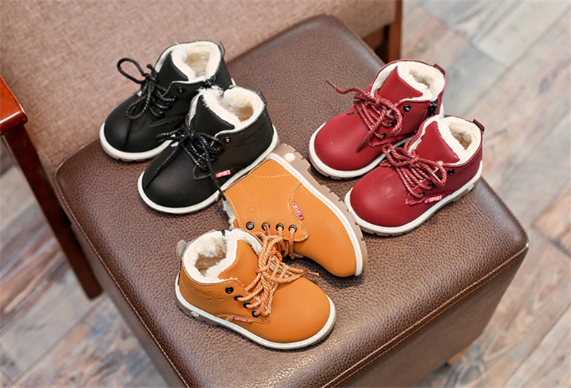 Autumn Winter Baby Boots Toddler Kids Shoes Boys Girls Snow Boots Plush