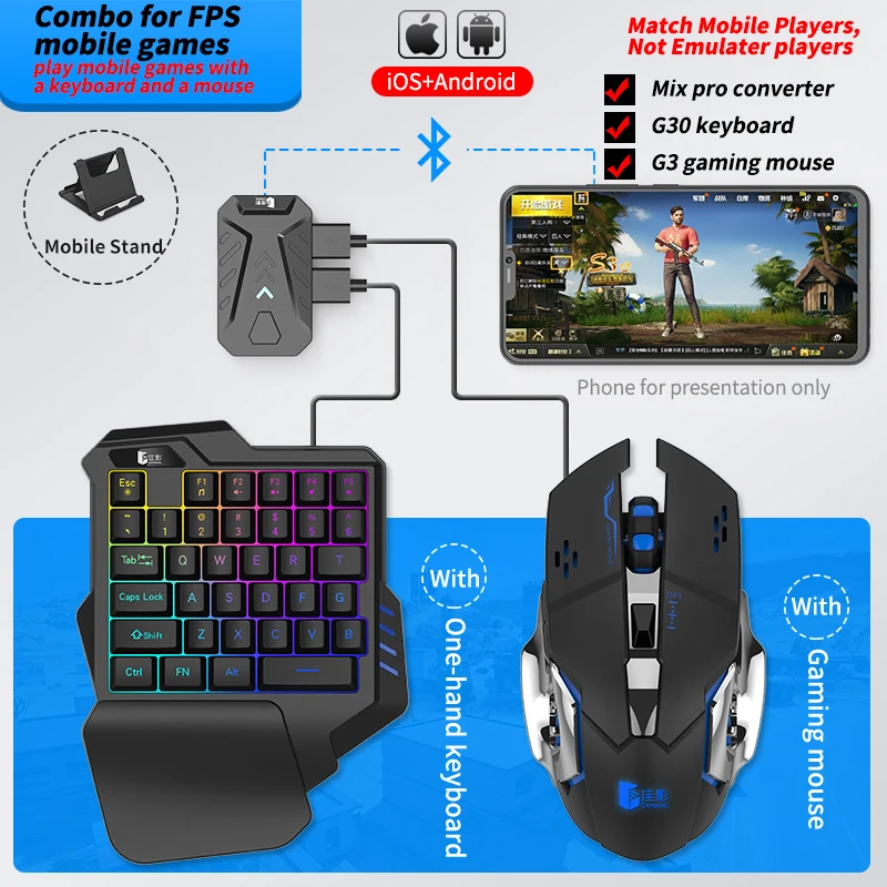 Acheter Adaptateur clavier et souris de jeu mobile, convertisseur