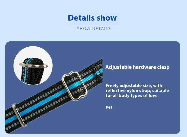 Double-Headed Reflective Eco-friendly Nylon Dog Walking Leash Solid One-to-Two Strap with Ribbon Decoration for Large Breed Dogs