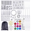 83 Pieces Resin Silicone Casting Molds and Tools Set with A Black Storage Bag for DIY Jewelry Craft Making