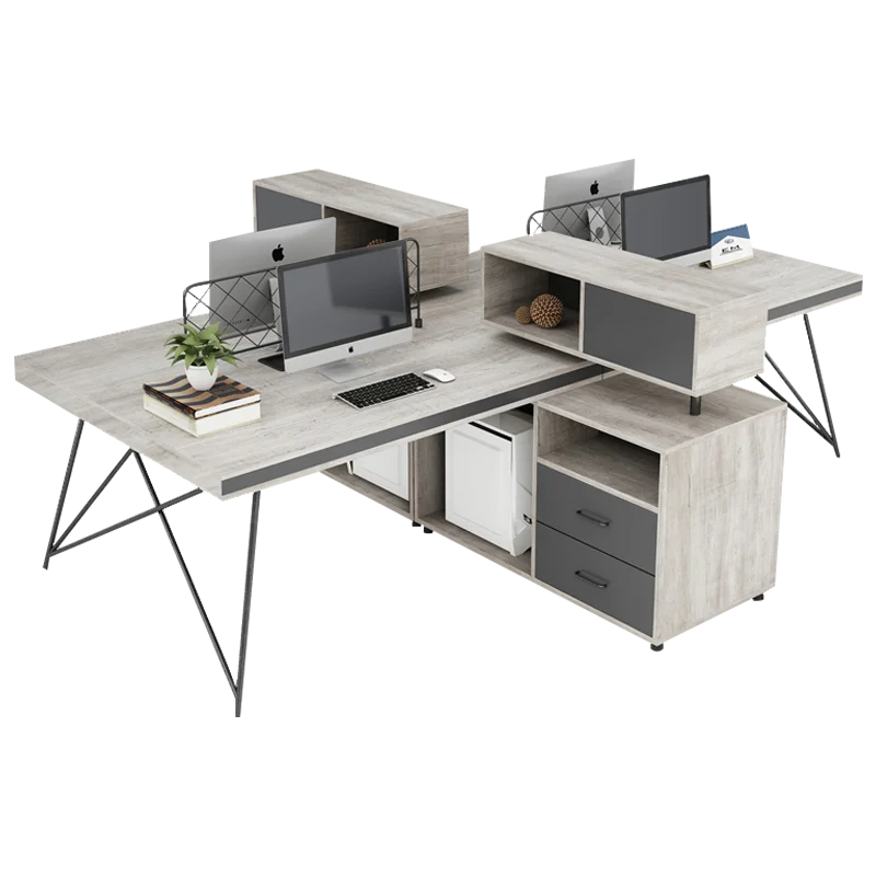 Modern L Shape Executive Office Desk With Drawer Mdf Painting Manager Desk Office Furniture On