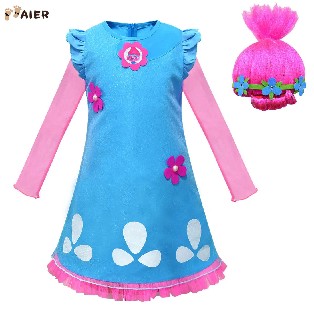 Rts Trolls Movie Cosplay Fancy Dress Poppy Troll Costumes For Kids Halloween Buy Poppy Troll Costumes Trolls Cosplay Costume Trolls Fancy Dress Product On Alibaba Com