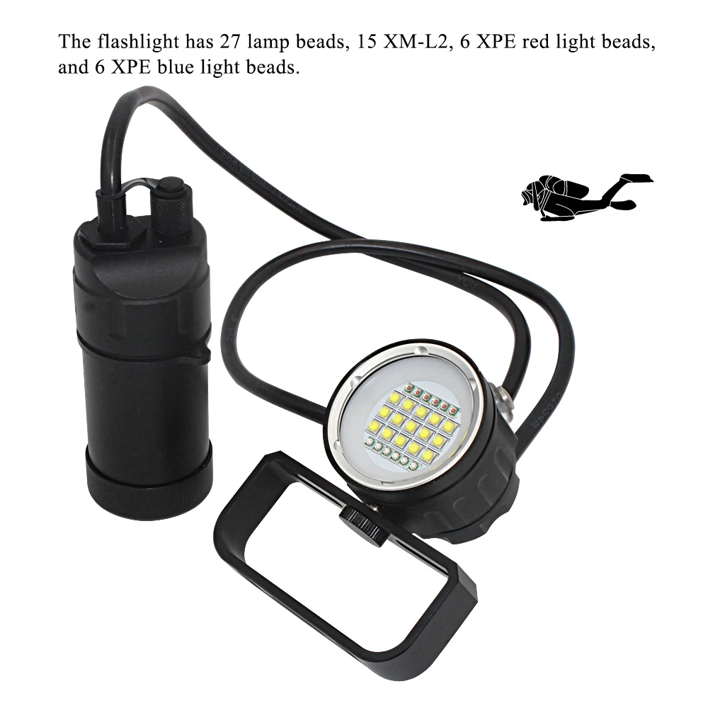 2019 Most Powerful Waterproof Ipx8 Underwater Video Light 27 Led 18650