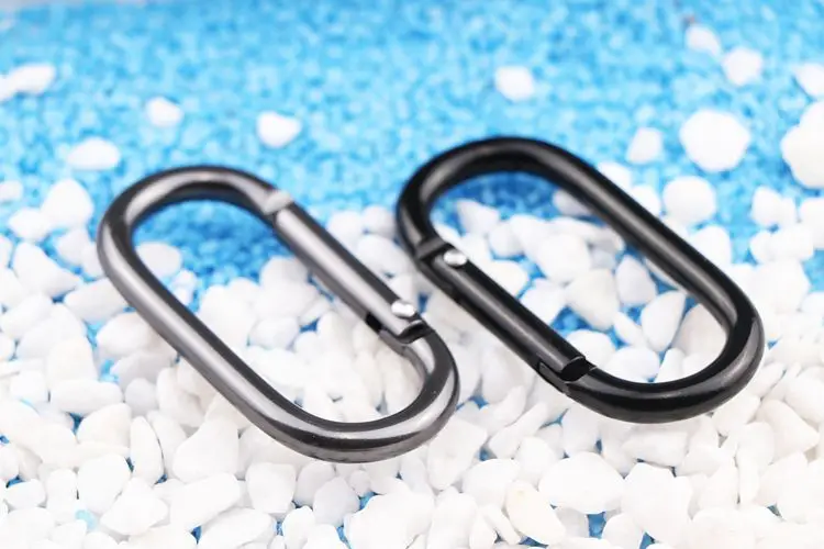 5cm Black and Gunblack Matte Grey  Oval Shape Carabiner