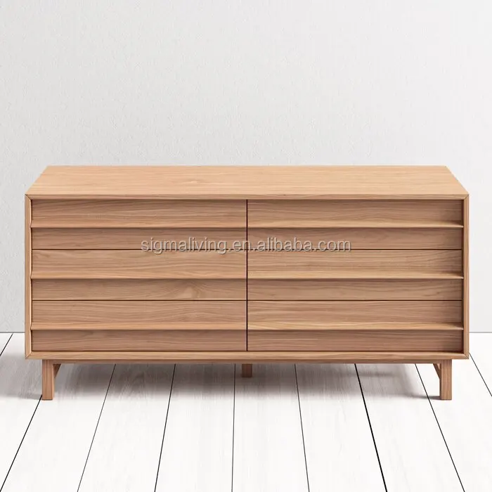 Indoor furniture Living room bedroom traditional trestle base and wood frame 6 Drawer Double Dresser
