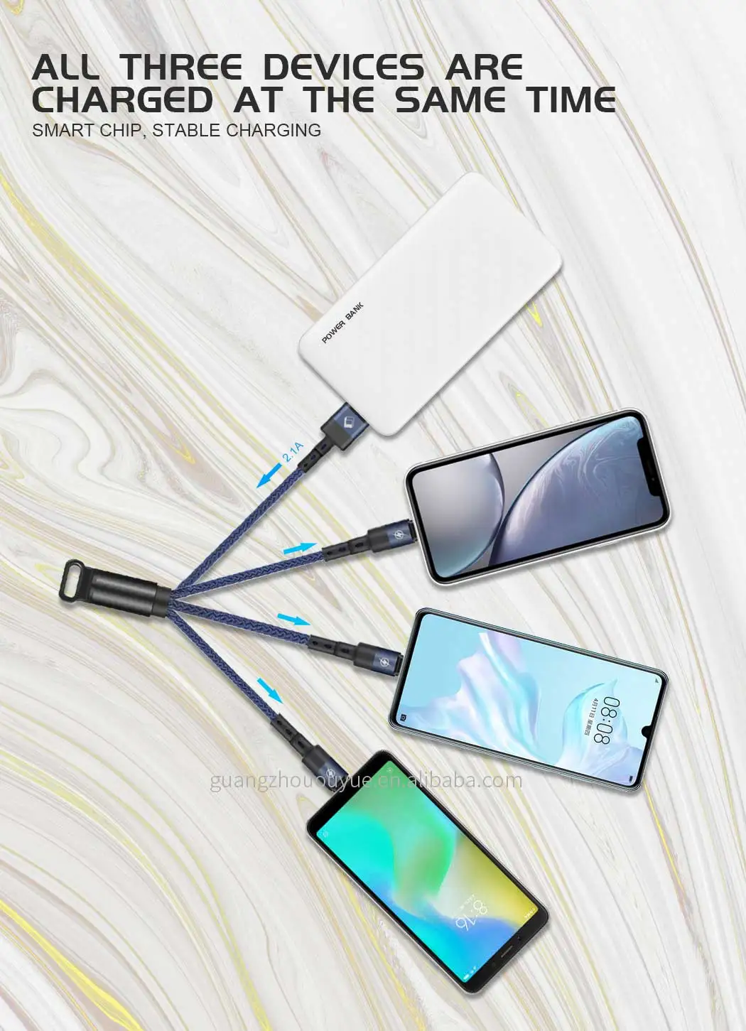 3 In 1 Micro USB Type C Multi Charger Cable for Xiaomi Samsung Mobile Phone 8-PIN USB Cord USB-C Charging Cable - ANKUX.COM