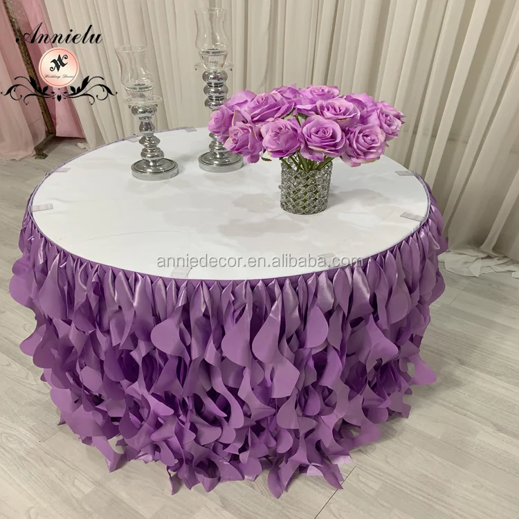 Fancy lavender curly willow table cloth for wedding party events