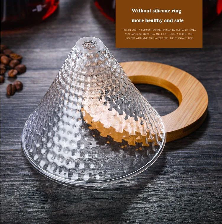 Glass Coffee Maker Filter V60 Cone Clever Glass Coffee Dripper With