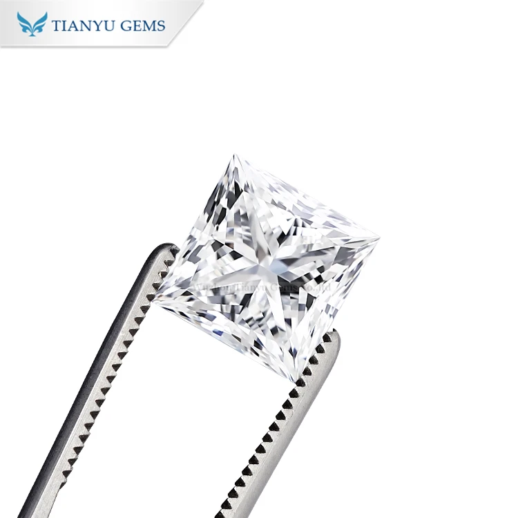 Tianyu wholesale fancy shape small diamonds 0.3/0.5/0.6/0.8ct Square princess cut lab diamond price per carat