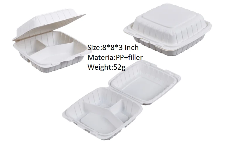 993 White Microwavable Plastic, 3 compartment