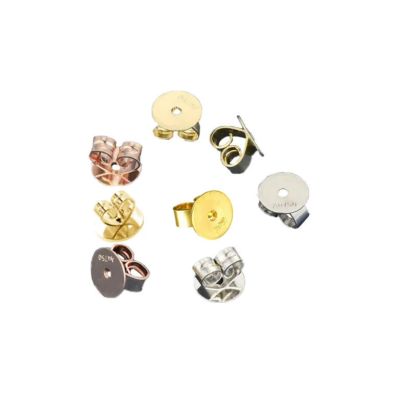 Au750 Solid Gold Jewelry Accessories Findings Earrings Plug Clasps 18k ...