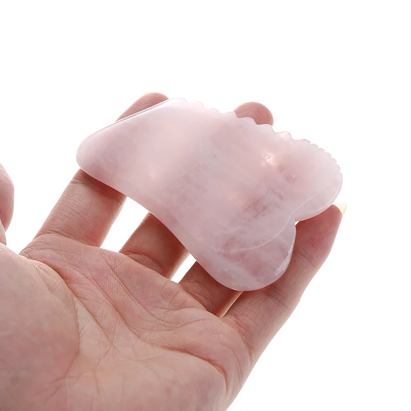 Natural Stone Rose Quartz Gua Sha Board,Anti-aging Comb Egeds Gua Sha