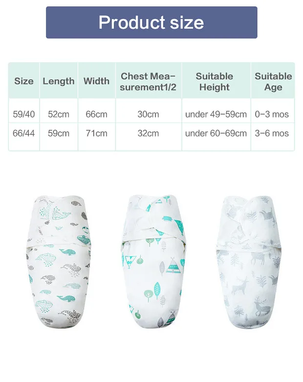 Extremely Soft 06 Months Newborns Adjustable Sack Muslin Swaddle