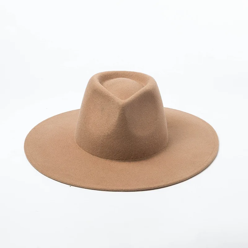 01905-hh8149 British Style winter wool solid Classic fedoras cap men women panama jazz hat