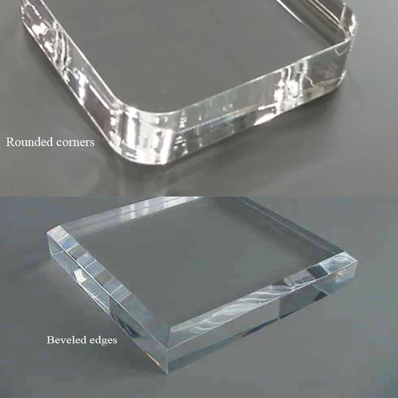 15mm Transparent Plexi Glass Block With Safe Chamfer Edge Sublimation