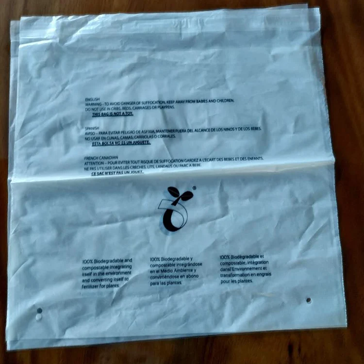 Transparent clothing bag supply of biodegradable bags eco-friendly cornstarch self-adhesive bag