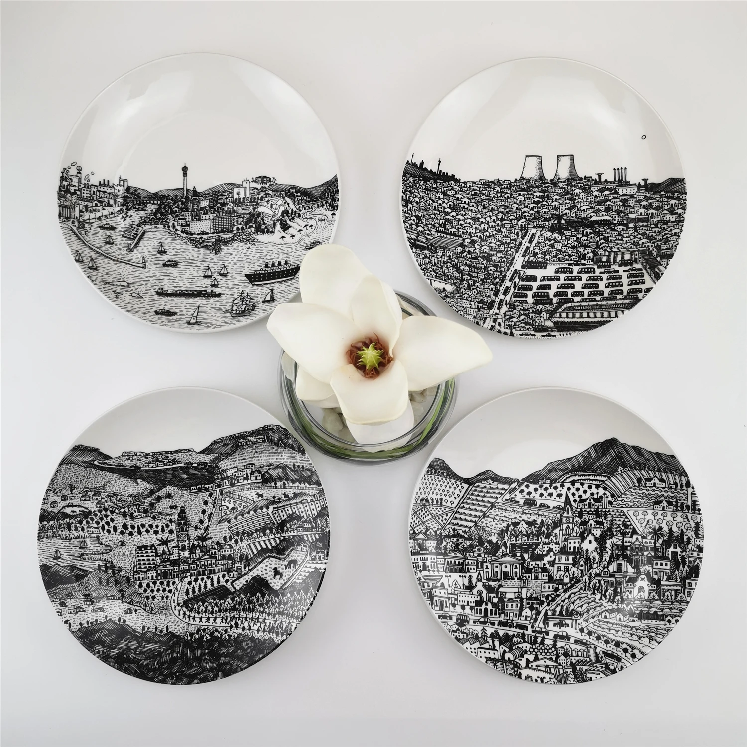 السيراميك الزخرفية شنقا لوحات الحائط الجملة/الخزف الزخرفية لوح تذكاري