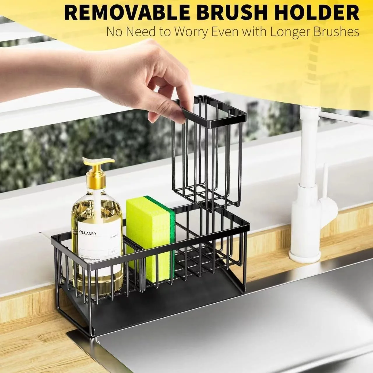 Small Rack For Rags Blue Multi-Functional Rag Storage Rack Double Kitchen Sink Countertop ...