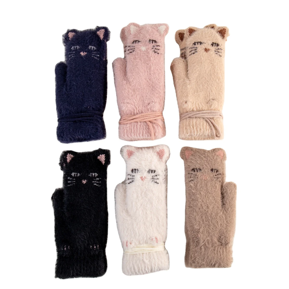 
Hot sale best quality fashionable cute NYLON adult mink cat glove 