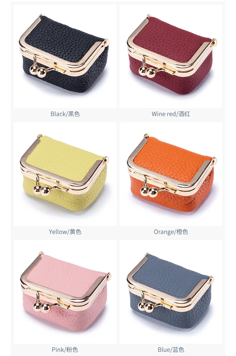 Compact Clasp Bag with Genuine Leather for Rings Mini Necklace Earrings-Waterproof Jewelry Box Coin Purse with Diamond Rings