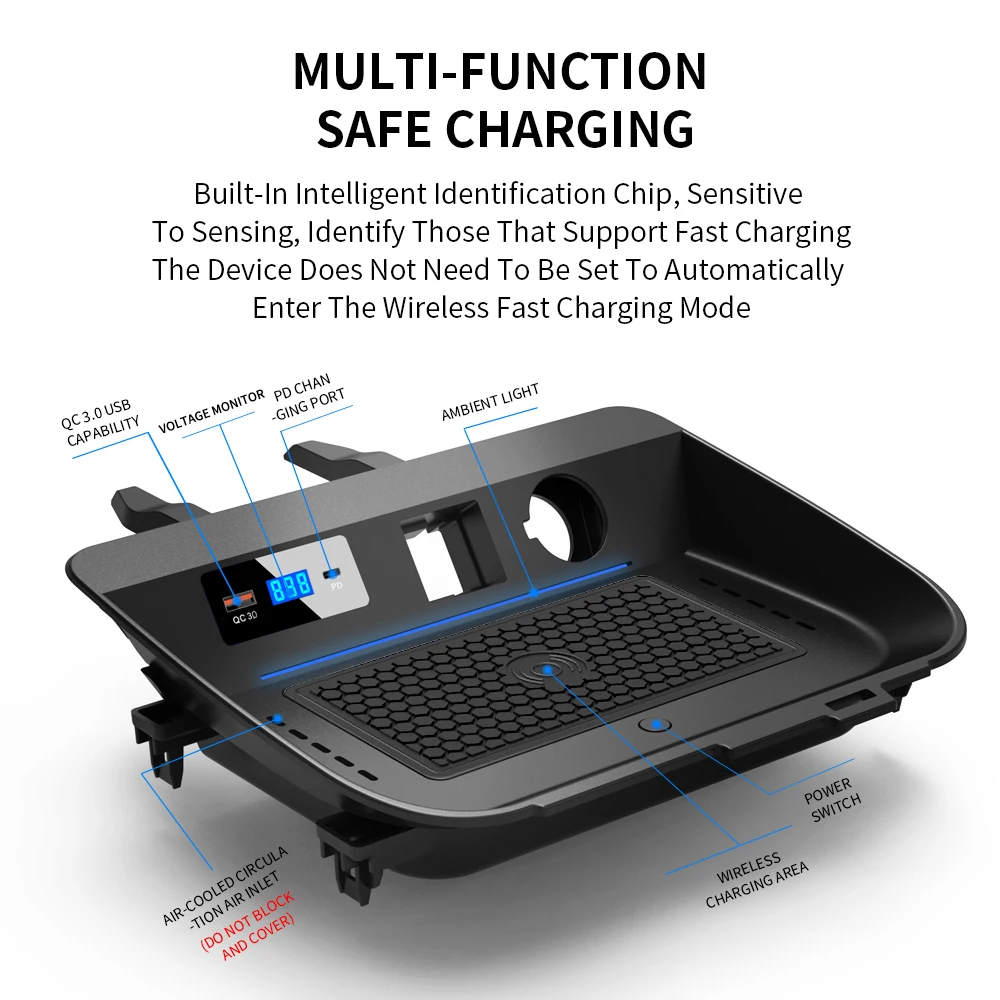 Hot 2020 Phone Wireless Charger With Digit Display Pd Jack Usb Qc3.0 ...