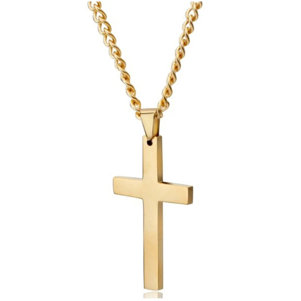 Cross Necklace Plated Gold Silver Black Prayer Choker Cross Pendant ...