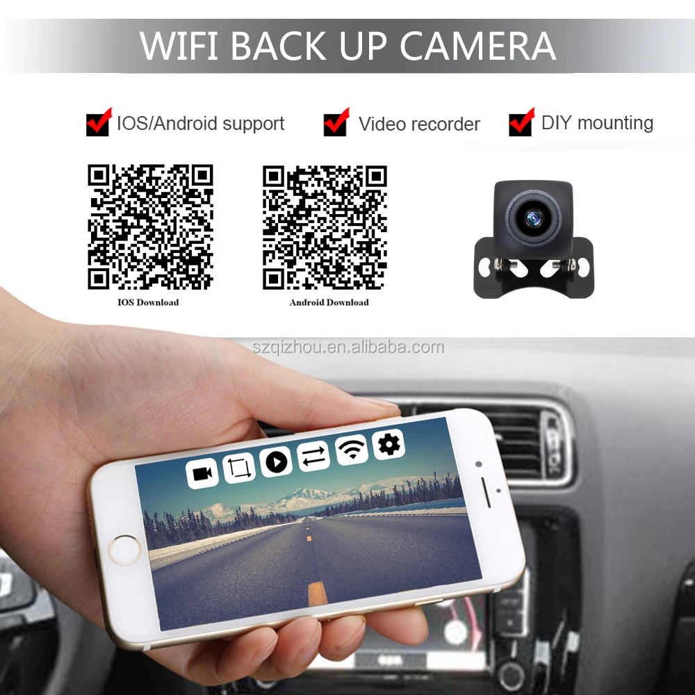 Voiture WiFi Rückfahrsystem caméra de recul Smartphone App pour Iphone et Android