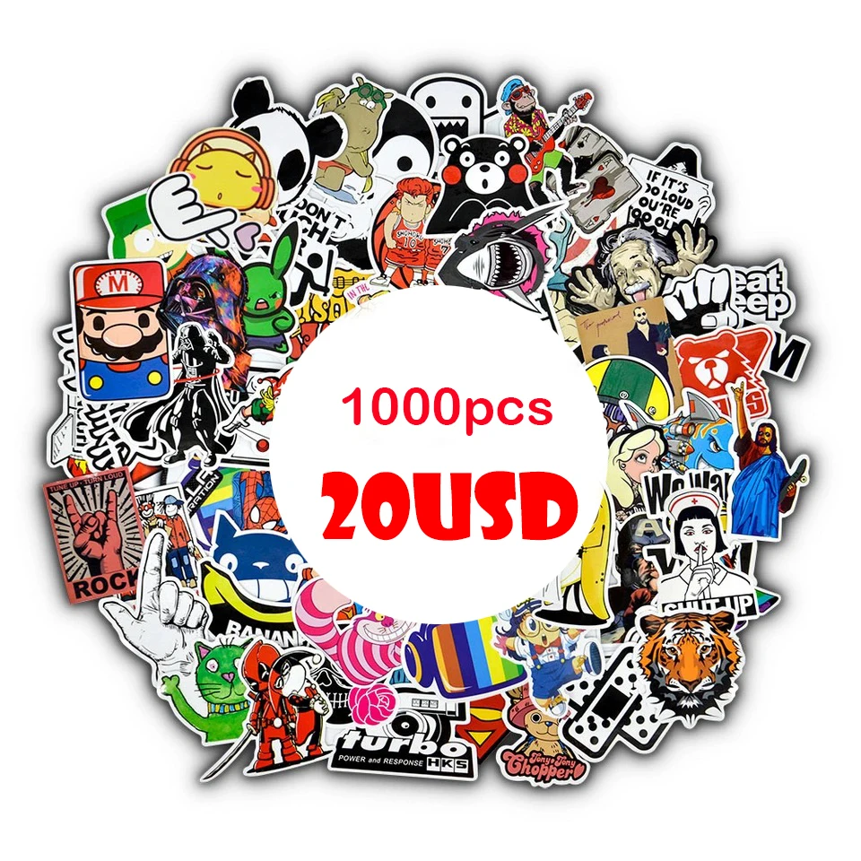 
2020 Best Sellers In Stock Cartoon Stickers Waterproof Logo Adhesive PVC Vinyl Stickers For Kids Room Walls Decorations 