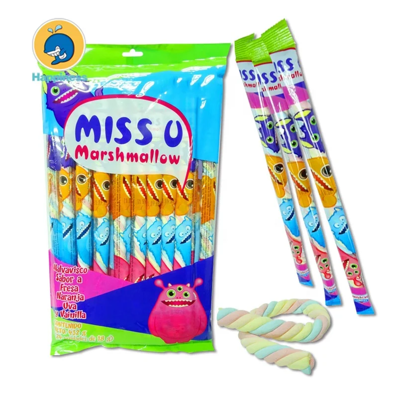 Wholesale Halal Twist Marshmallow Long Stick Cotton Candy Buy Three