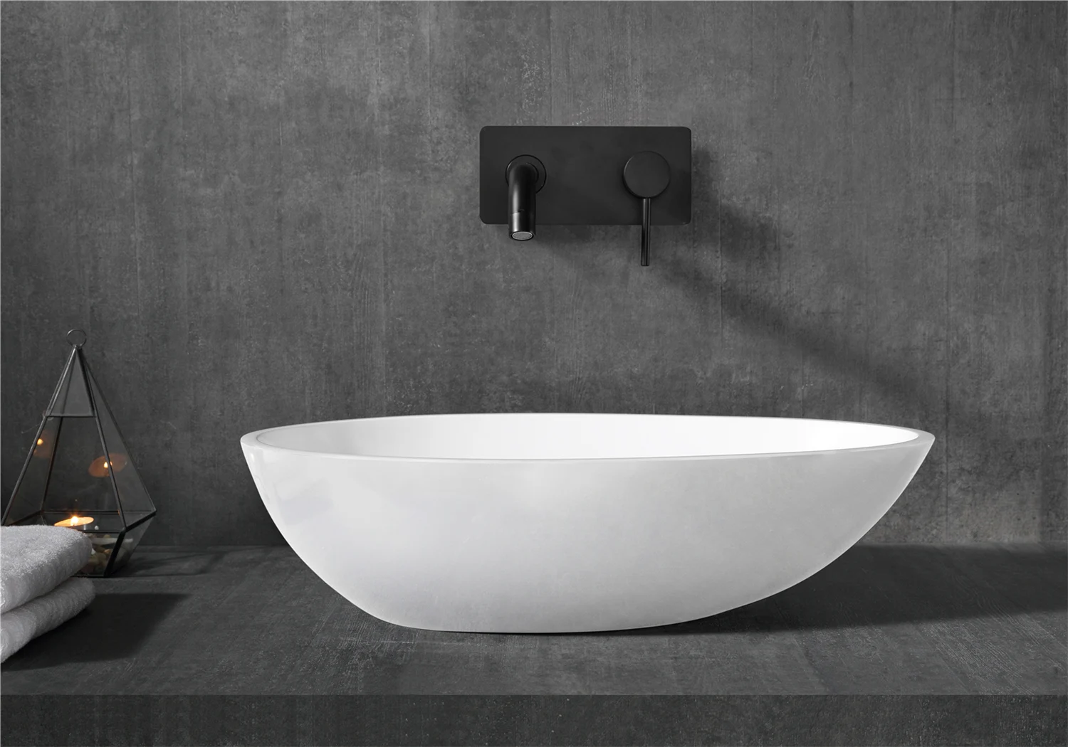 Elegant design solid surface wash basin blue artifical stone washing sink