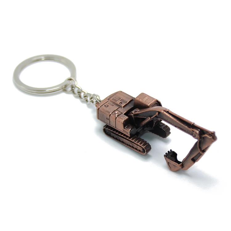 Roller Loaders Backhoe Shovel Truck Car Model Key Chain Ring Holder Bulldozers Digger Machines