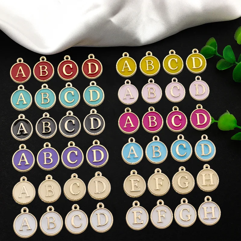 Single Letter Charms - 26 Alphabet Alloy Enamel Pendants