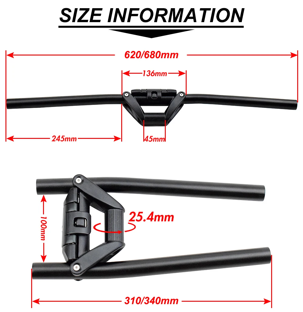 Folding Handlebar For Mountain Bicycle Handlebar 25.4/31.8mm*620/680mm