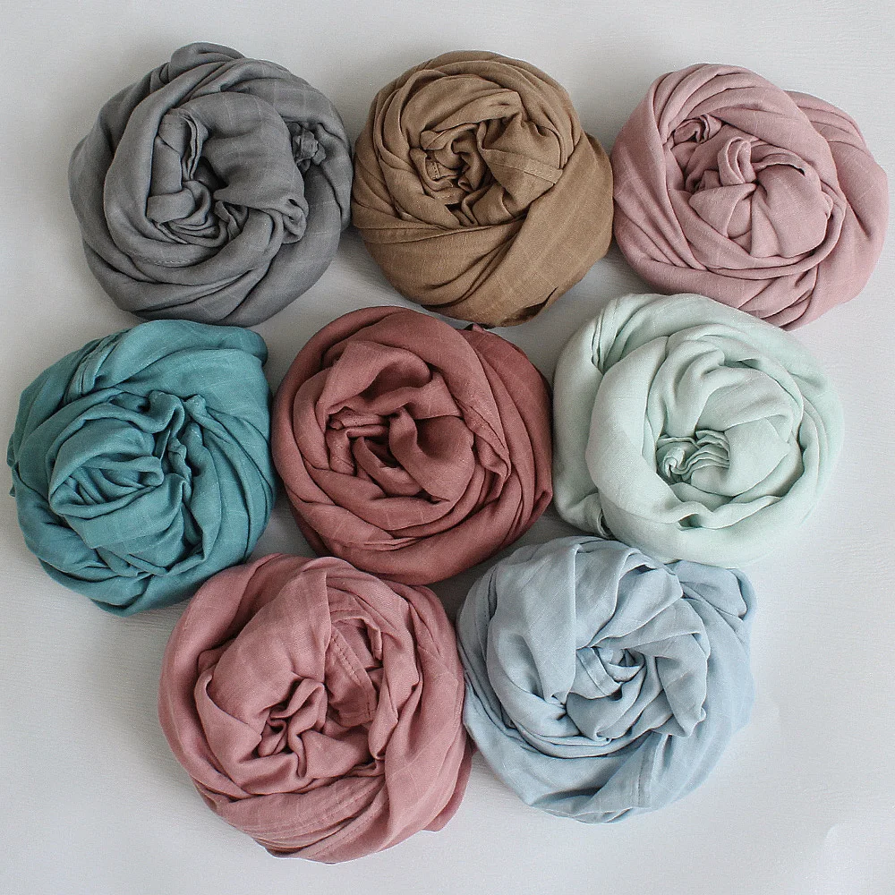 Solid Organic 100 Cotton Muslin Blanket Baby Swaddle Wrap For Autumn