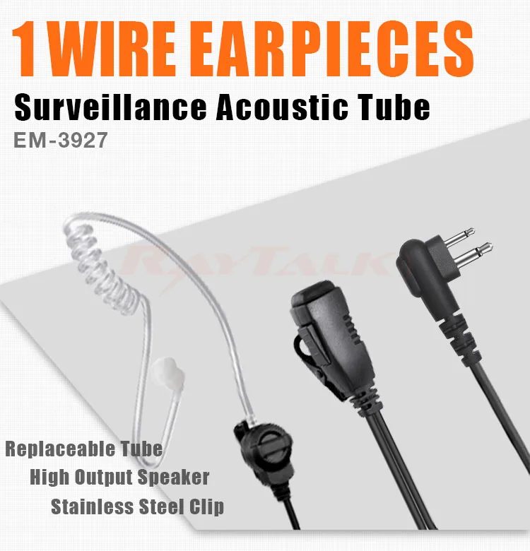 Surveillance Security Acoustic Tube Ear Bud For Walkie Talkie Earphone Earpiece% 
