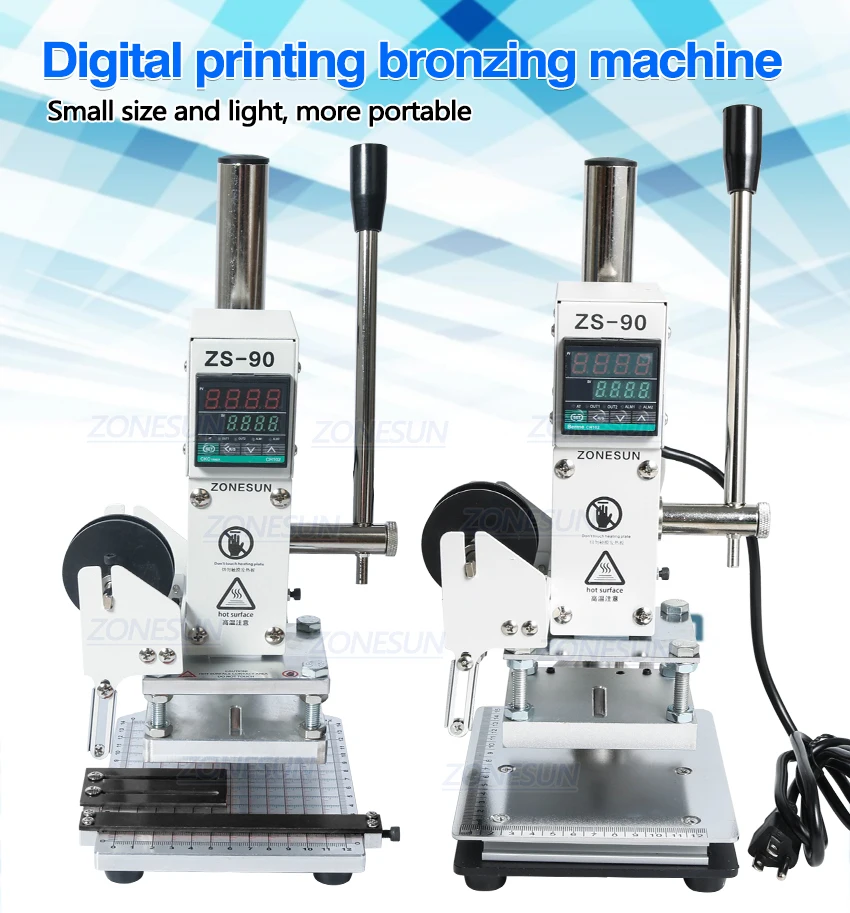 Zonesun Zs90 Digital Hot Foil Stamping Machine For Leather Heat Press Machine For Pvc Card Paper